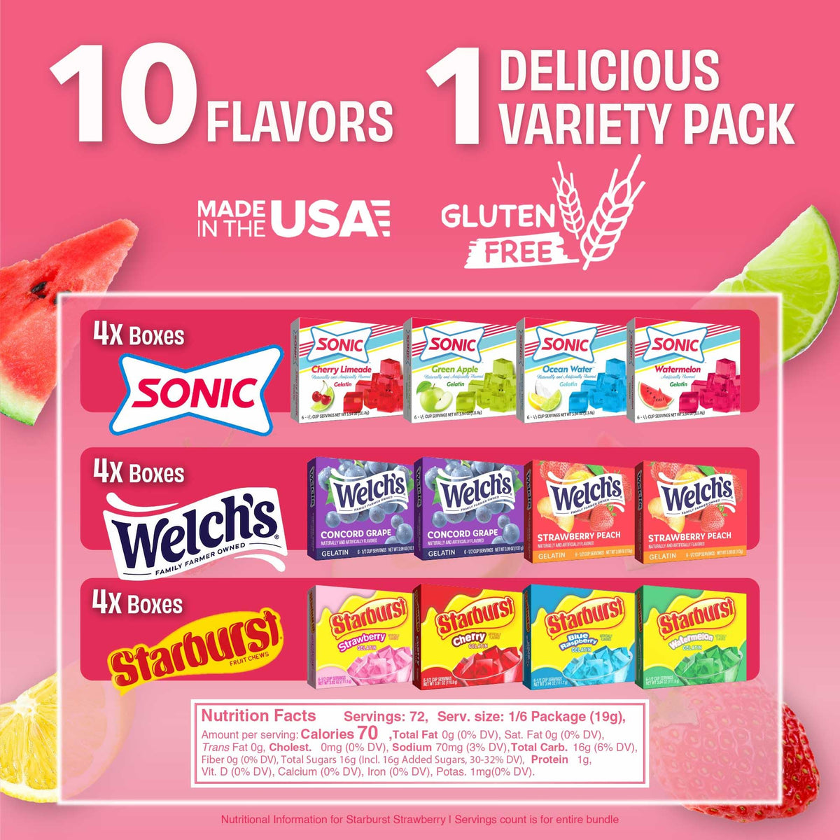 JEL SERT Welch's flavored gelatin box for fruity, kid-friendly snacks.