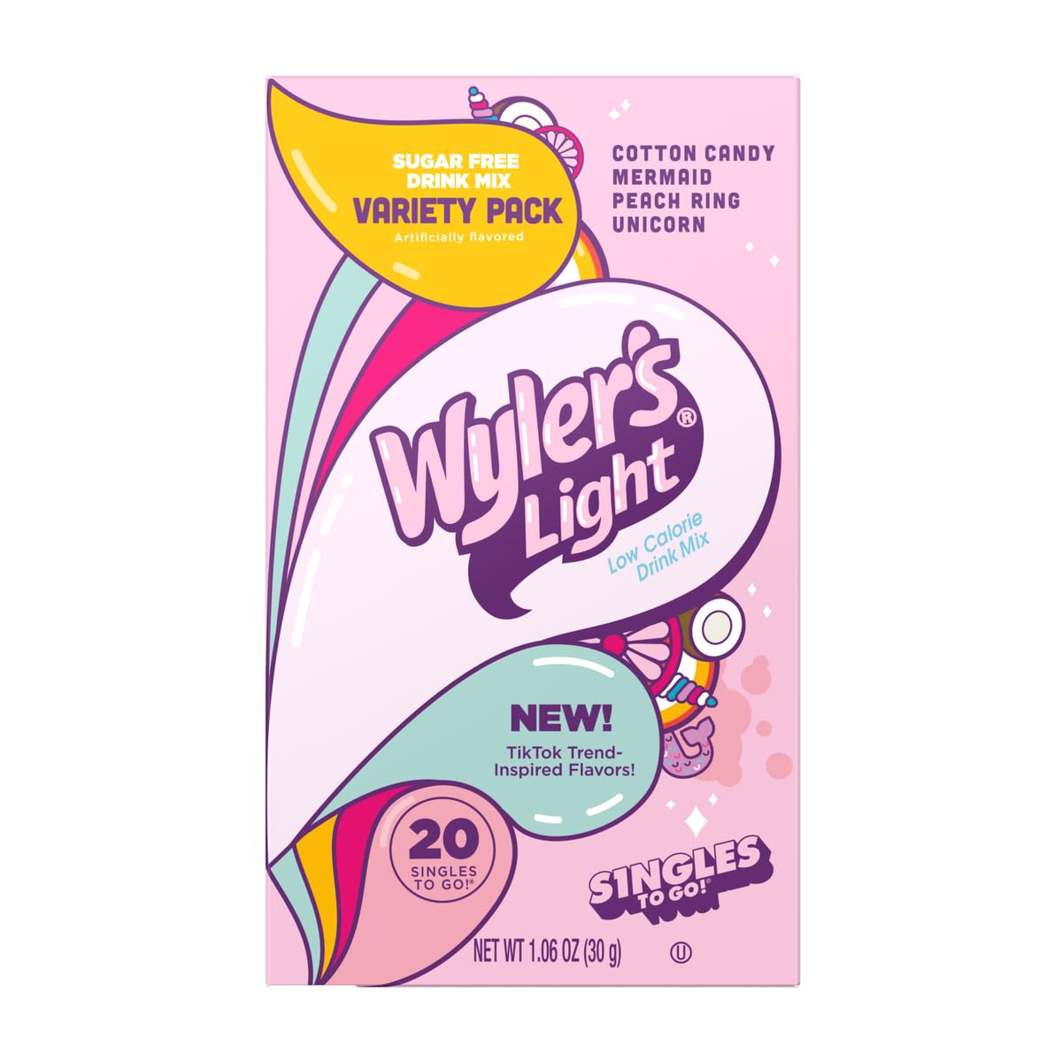 Wyler's Light watermelon flavor packets ready to mix into a refreshing sip.