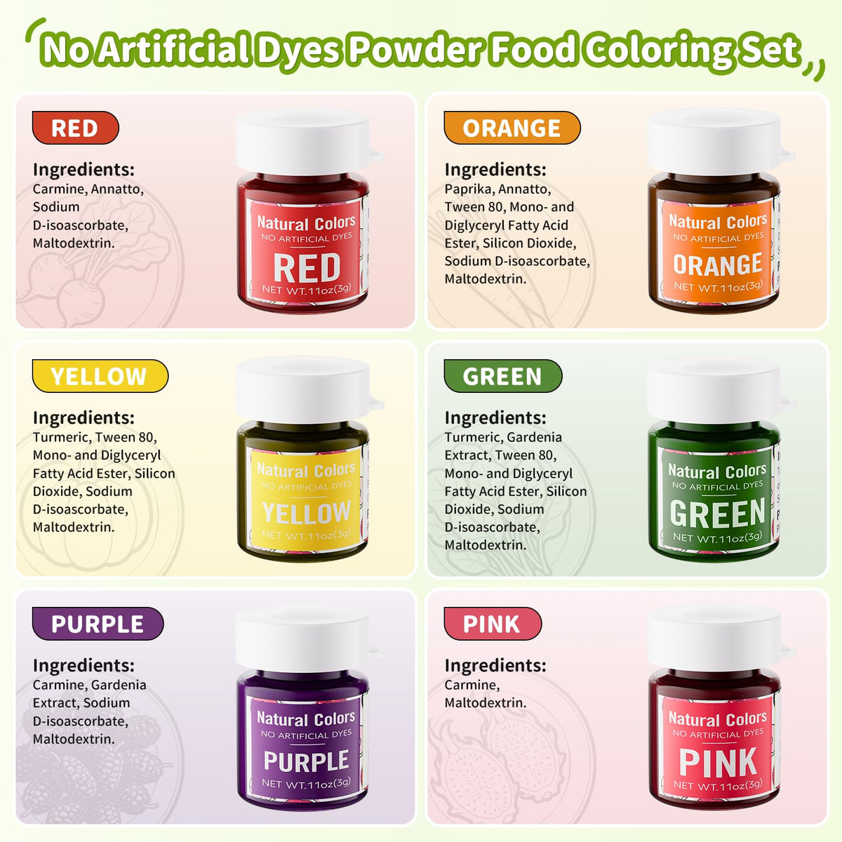 Jelife red coloring powder jar delivers bold color for festive bakes.