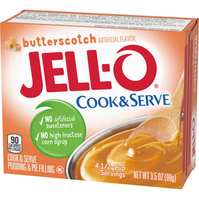 Butterscotch pie filling layered into crusts for simple, no-bake pies.