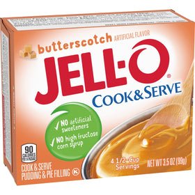 Scoop silky Jell-O butterscotch pudding into a serving bowl for easy treats.