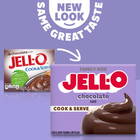 Jell-O Chocolate Pudding milk pour highlighting stovetop preparation