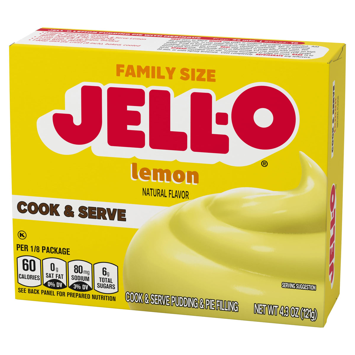 Creamy texture from the cornstarch base in Jell-O lemon pudding.
