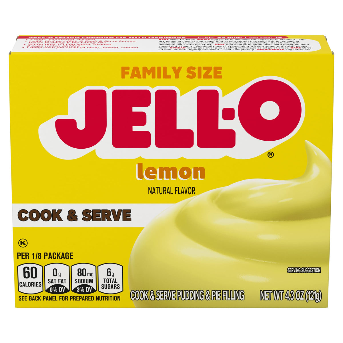 Stovetop preparation of Jell-O lemon pudding for a creamy finish.