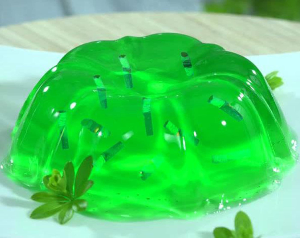 JELL-O Lime Gelatin box back highlights kosher-friendly packaging and serving ideas
