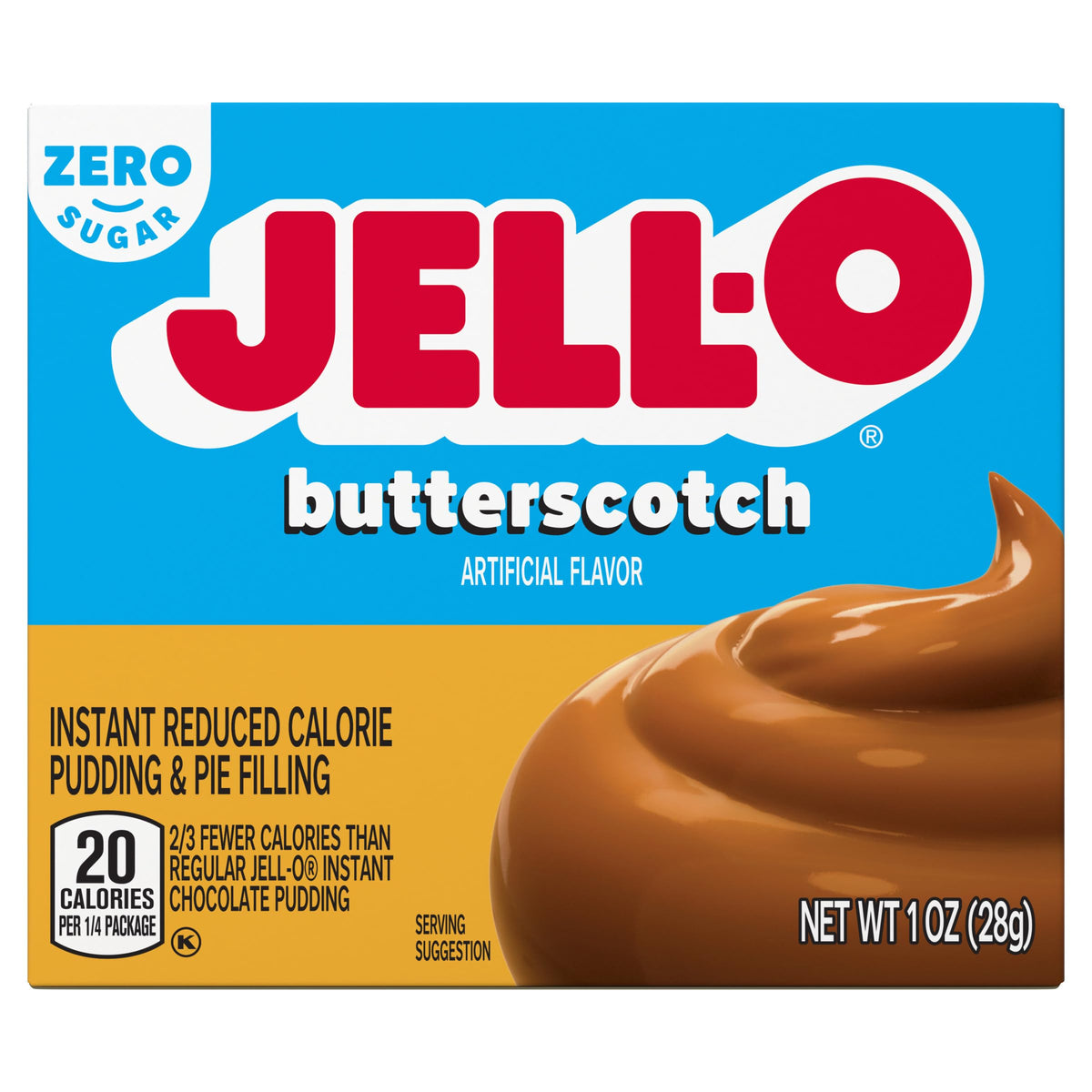 Nutrition label and ingredients on Jell-O pudding box