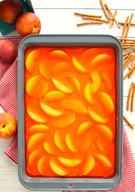 Jell-O Peach Gelatin Dessert enjoyed by family during a quick snack