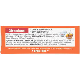 Jell-O Peach Gelatin Dessert powder mix measured for easy, speedy preparation