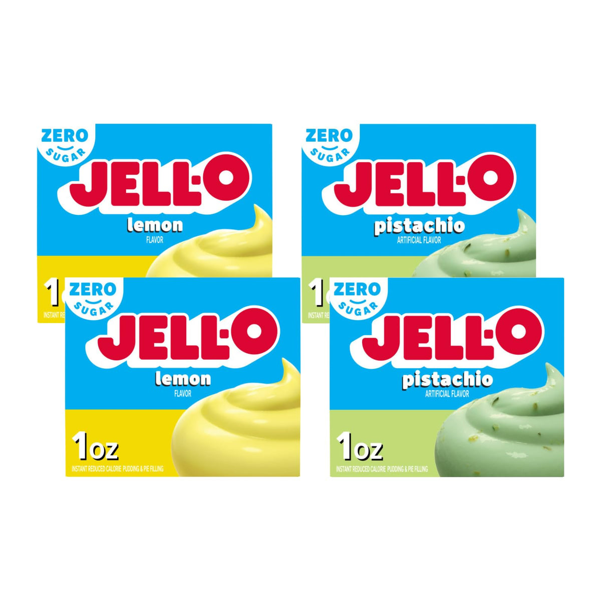 Jell-O Pistachio Zero Sugar pudding in a cup, creamy and light.