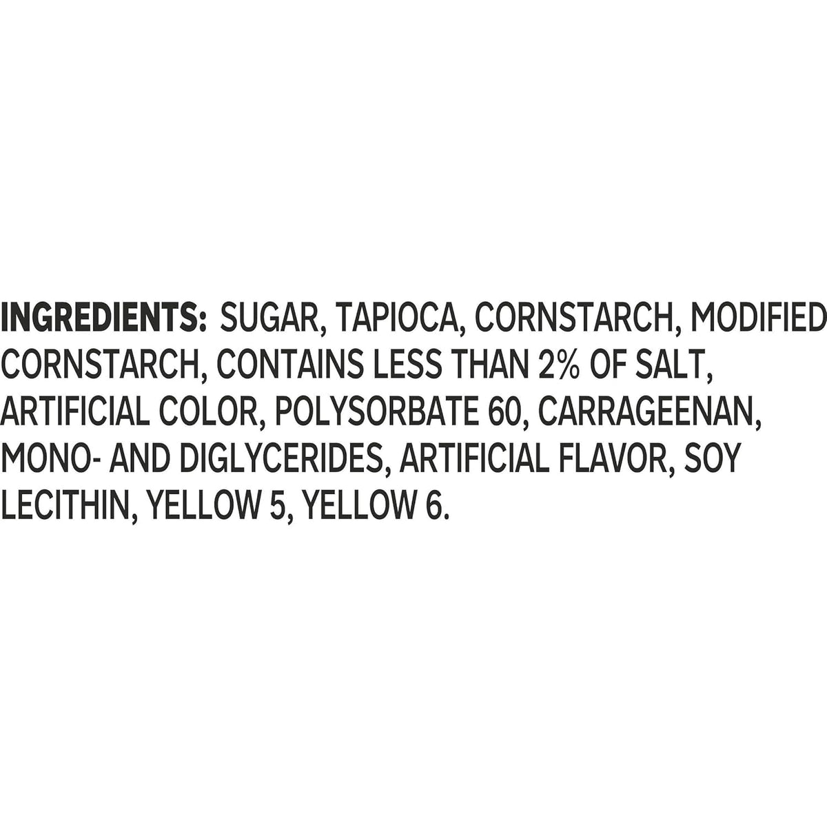 Jell-O tapioca pudding mix shows 80 calories per serving information.