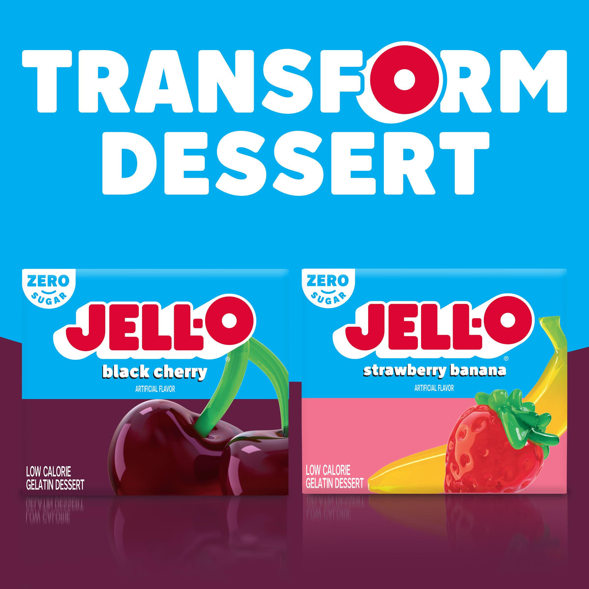 Jell-O packaging close-up showing the 24-box pack for family desserts.