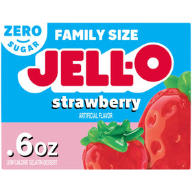 Jell-O sugar-free strawberry gelatin boxes ready for quick, low-calorie desserts.
