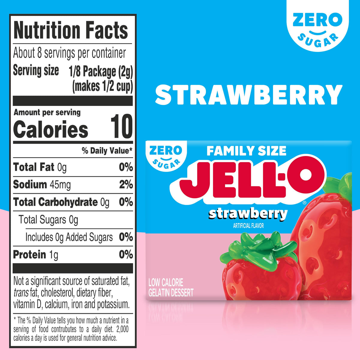 Hot water dissolves Jell-O sugar-free strawberry gelatin quickly for easy prep.