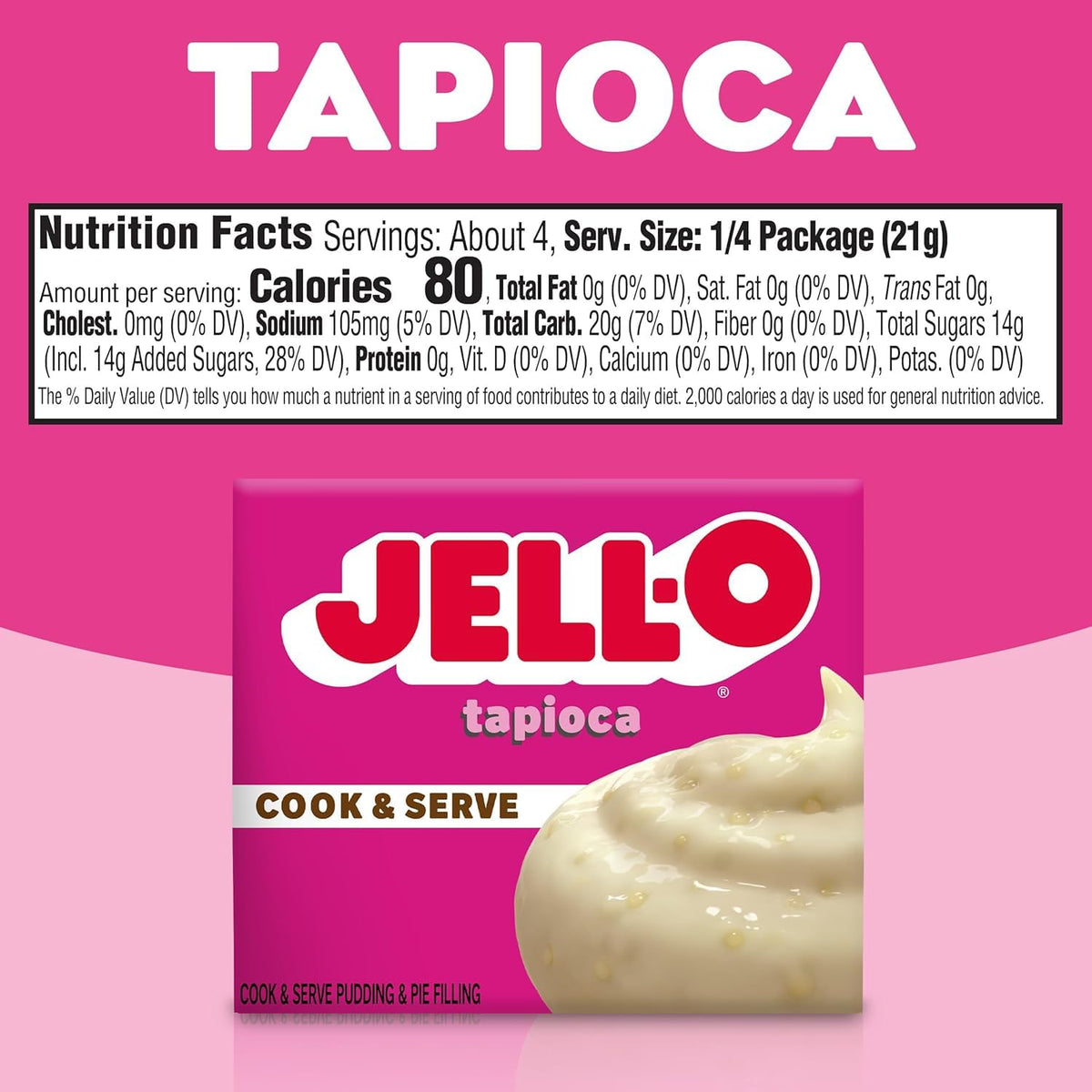 Jell-O tapioca pudding mix ready to serve warm for cozy moments.