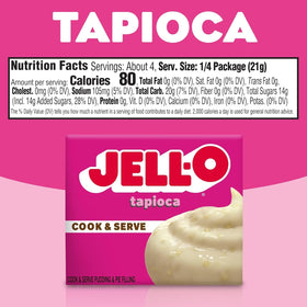 Jell-O tapioca pudding mix ready to serve warm for cozy moments.