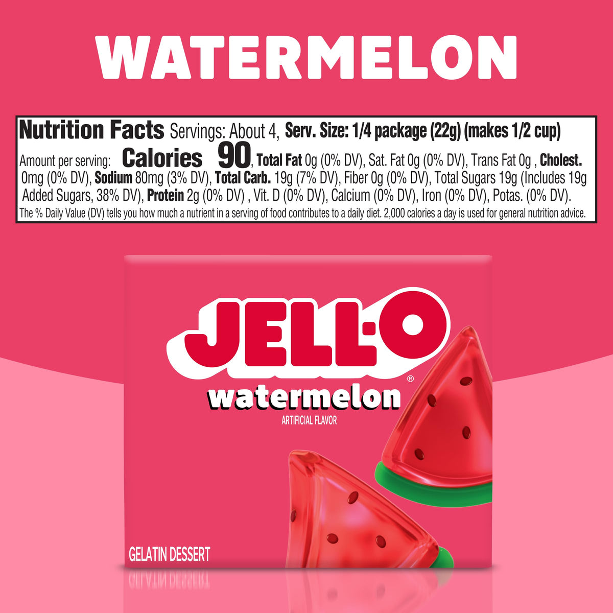 Jell-O Watermelon gelatin as a festive party dessert