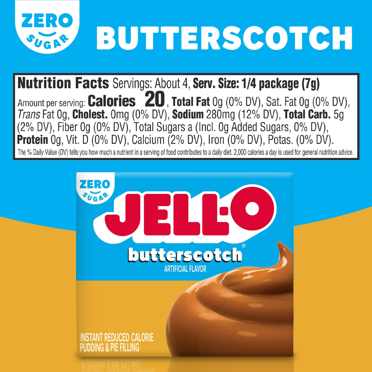 Close-up of Jell-O pudding pouch for fast mixing