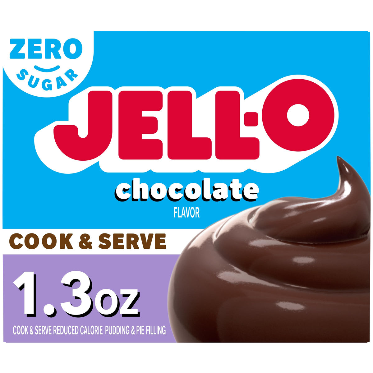 Jell-O Zero Sugar Chocolate Pudding Box for quick sugar-free desserts