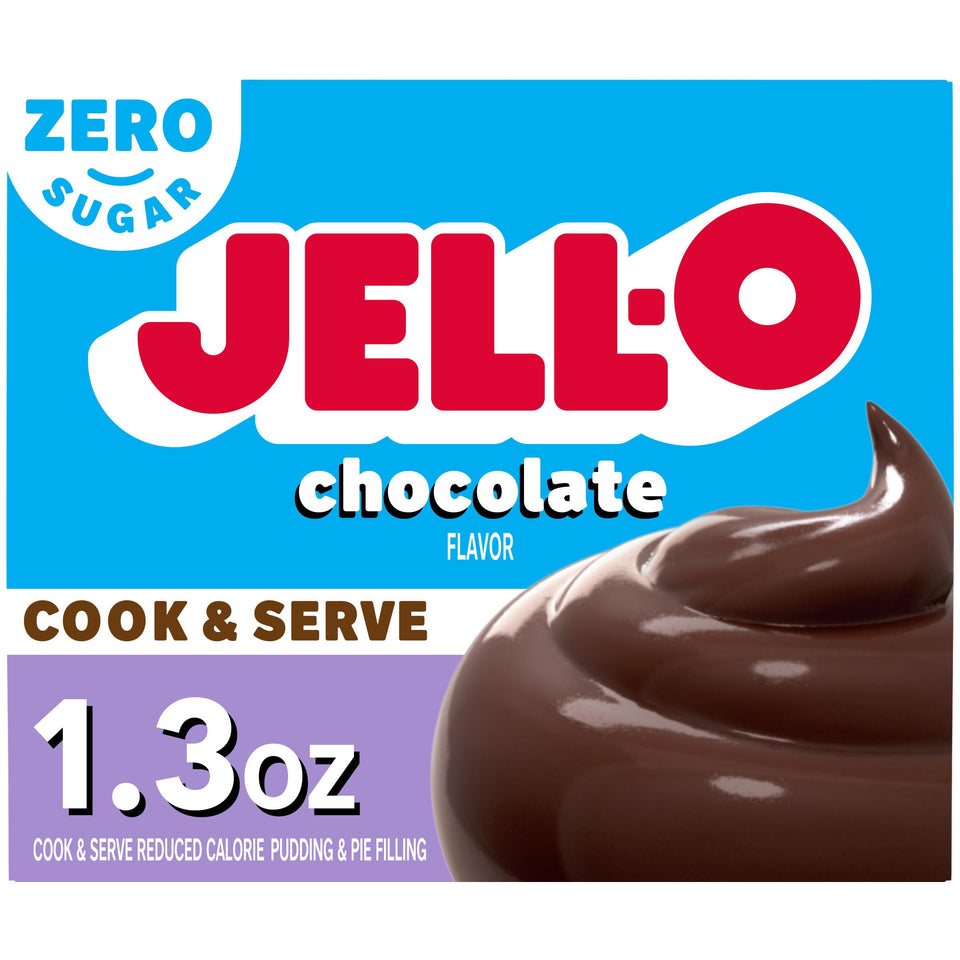 Jell-O Zero Sugar Chocolate Pudding Box for quick sugar-free desserts