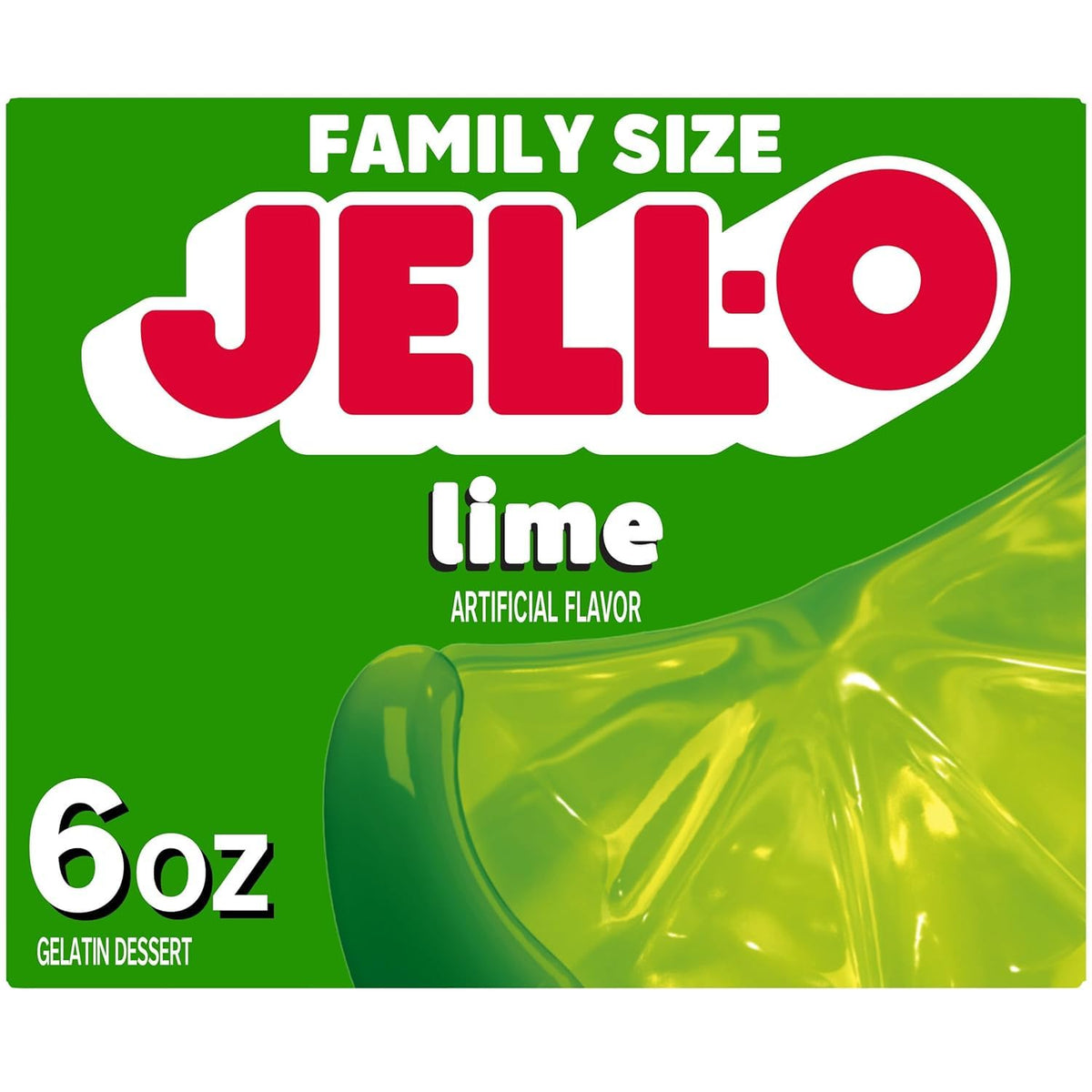 Jell-O Lime 6oz box brightens summer desserts.