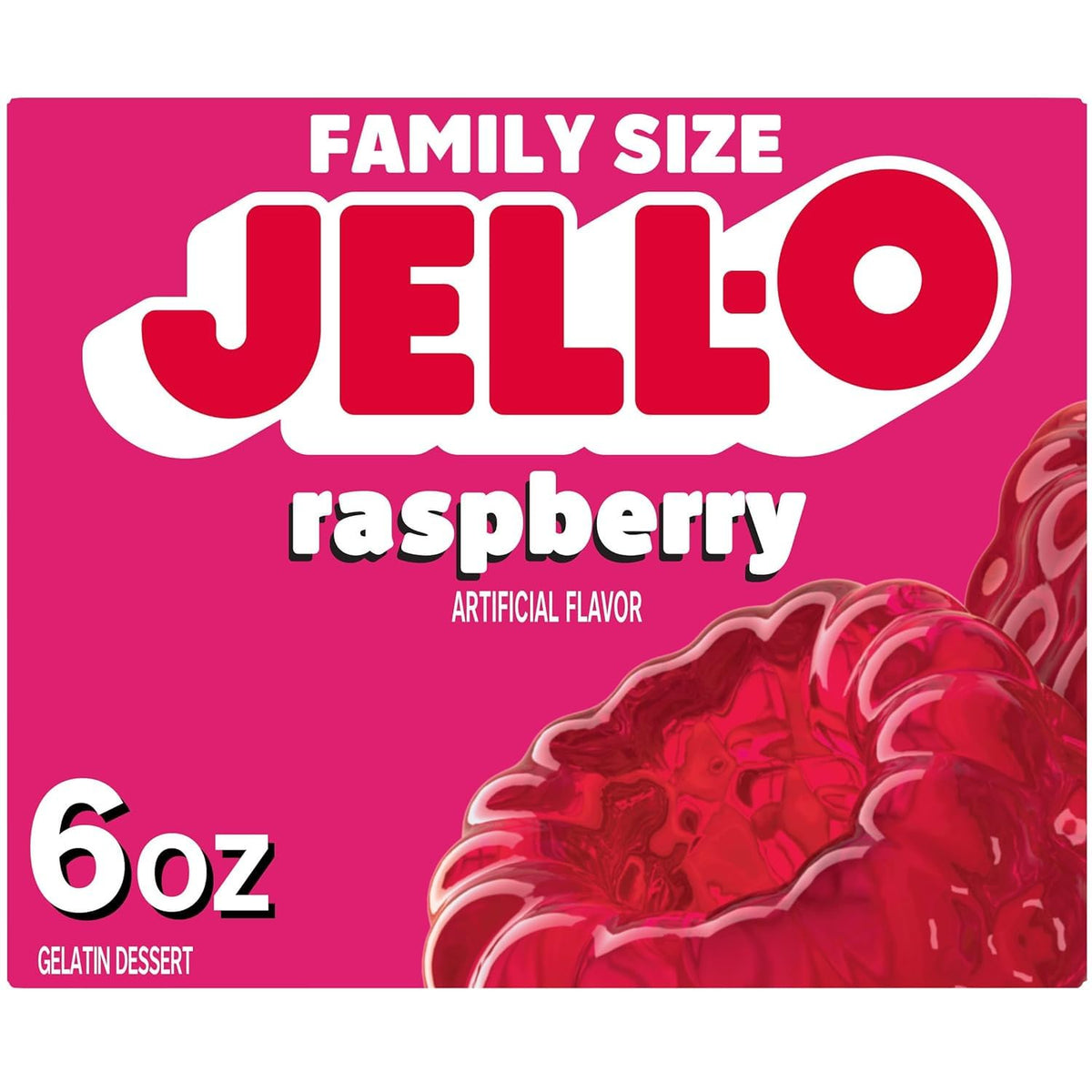 Jell-O Raspberry 6oz box perfect for layered treats.