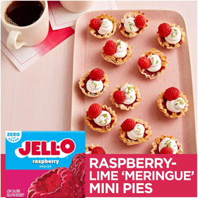 Jell-O Raspberry Zero Sugar gelatin added to pretzel salad for texture