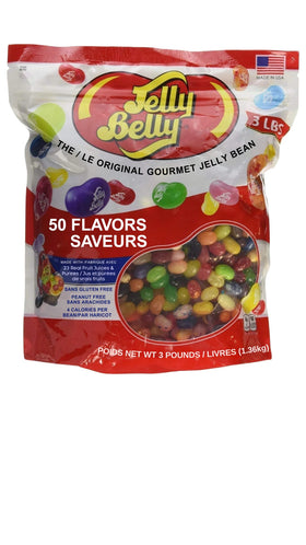 Jelly Belly 3lb bag open—bursting flavors for sharing and quick snack moments.