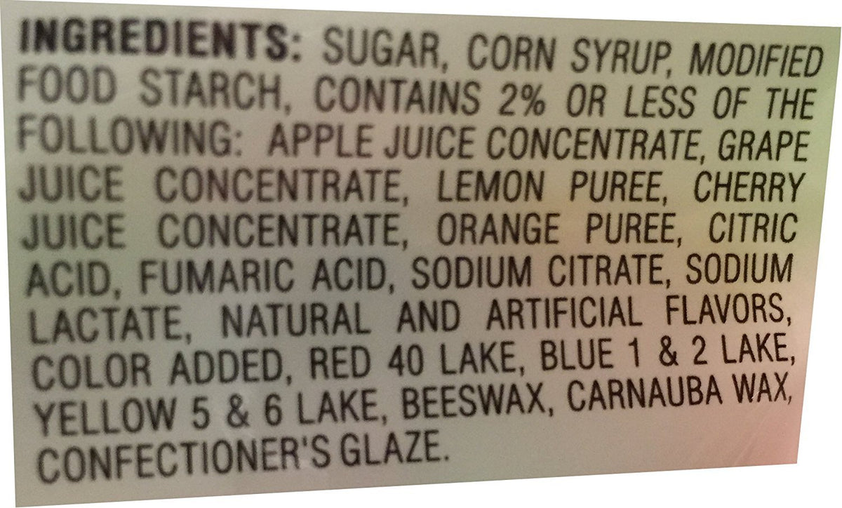 Jelly Belly 5 Sours flavors label closeup highlighting the product variety and quality