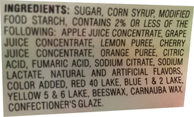 Jelly Belly 5 Sours flavors label closeup highlighting the product variety and quality