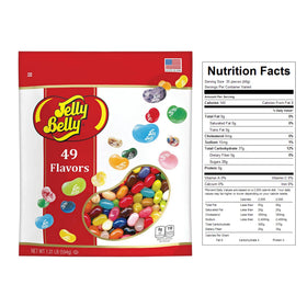 Assorted Jelly Belly flavors showcased in a close-up of colorful beans.