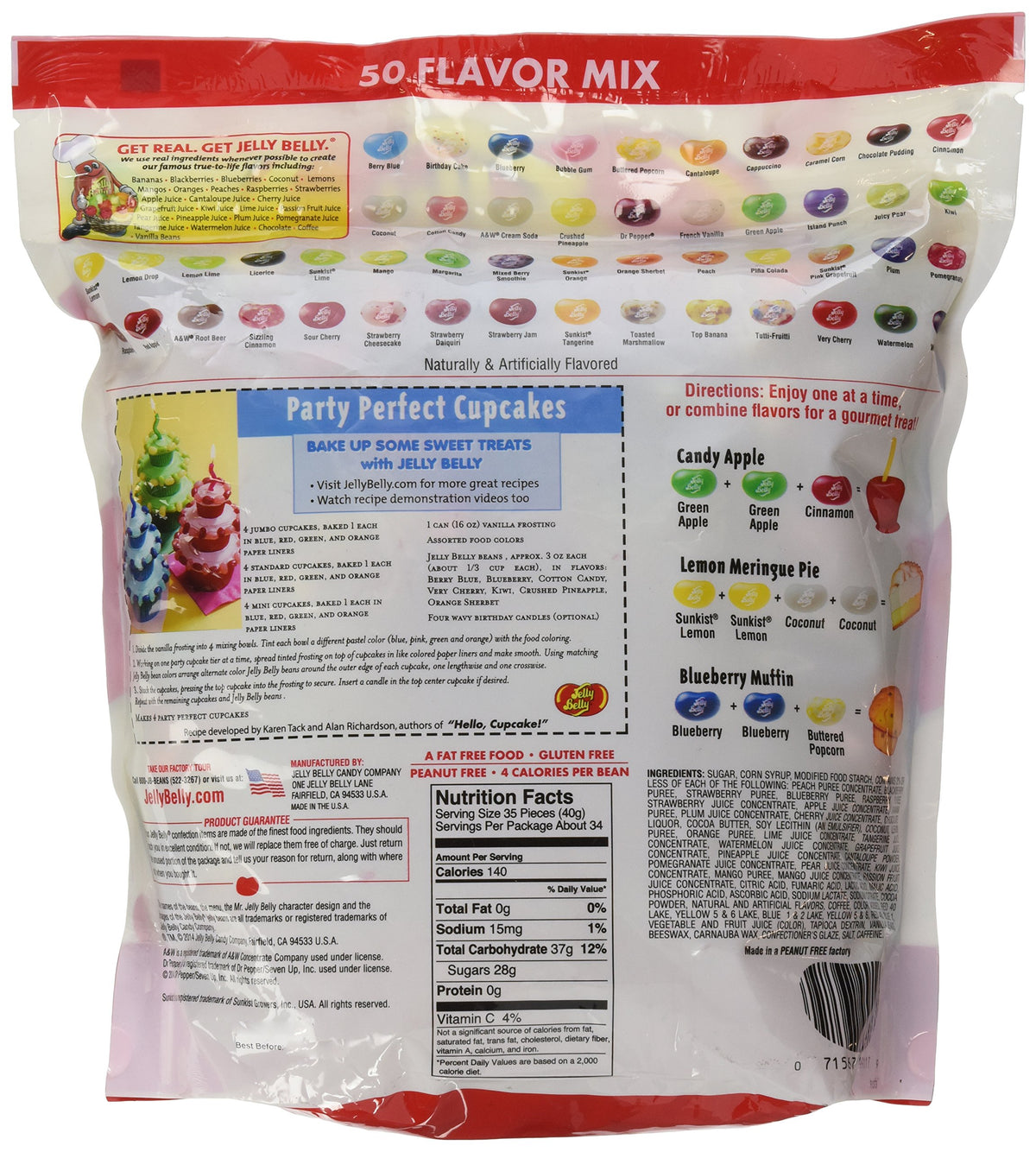 Jelly Belly assorted fruit flavors display ideal for snack breaks.
