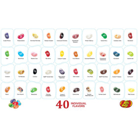 Jelly Belly Beananza flavor map inside helps identify favorites quickly.