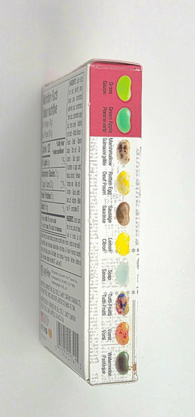 Jelly Belly Bertie Botts beans close-up emphasizes quality ingredients.