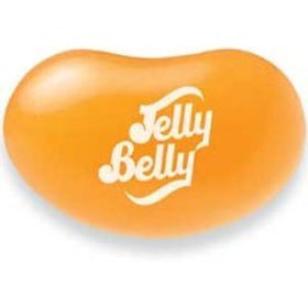 Close-up of Jelly Belly beans showing real cantaloupe juice flavor