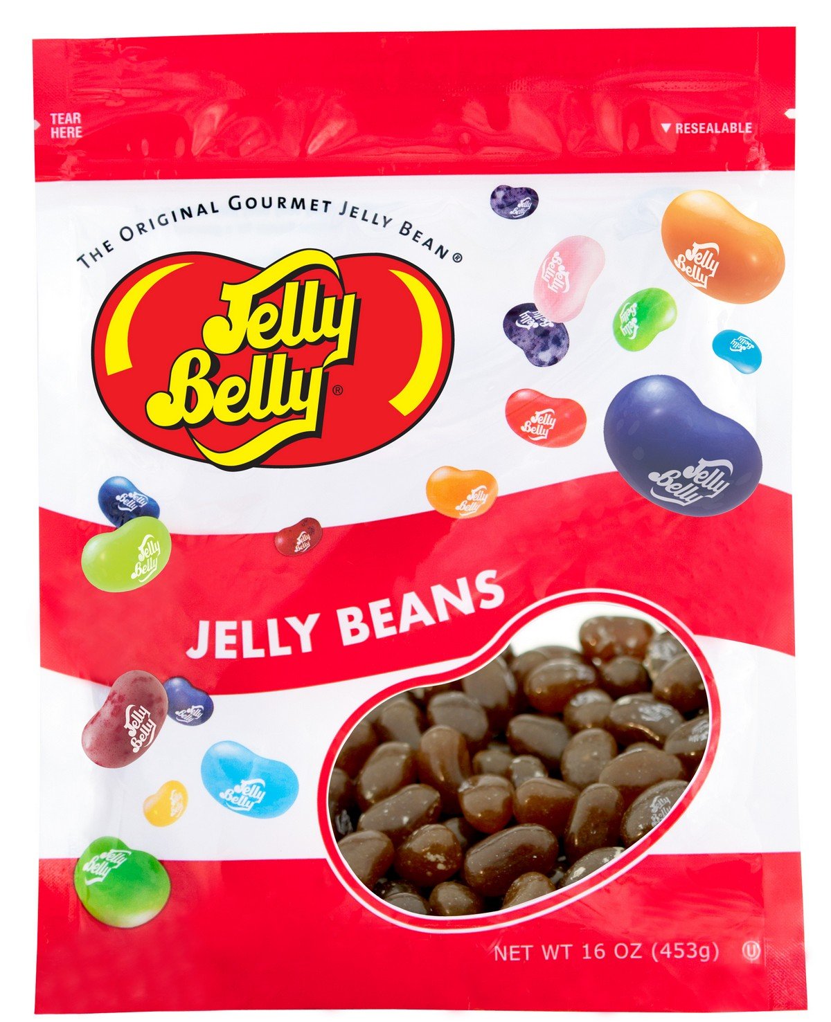 Jelly Belly Cappuccino jelly beans close-up: fresh aroma and cafe-style flavor.