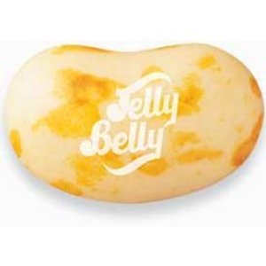 Jelly Belly Caramel Corn beans close-up with glossy coating and inviting aroma.