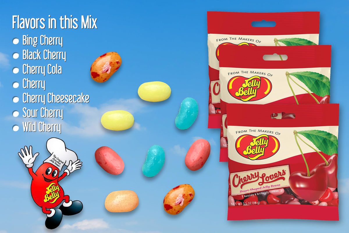 Gift-ready pack featuring romantic heart shapes and fruity cherry variety