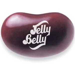 Close-up of Jelly Belly Dr Pepper jelly beans showing glossy shells