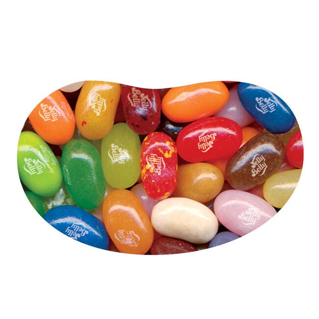 Jelly Belly beans arranged for an Easter basket gift.