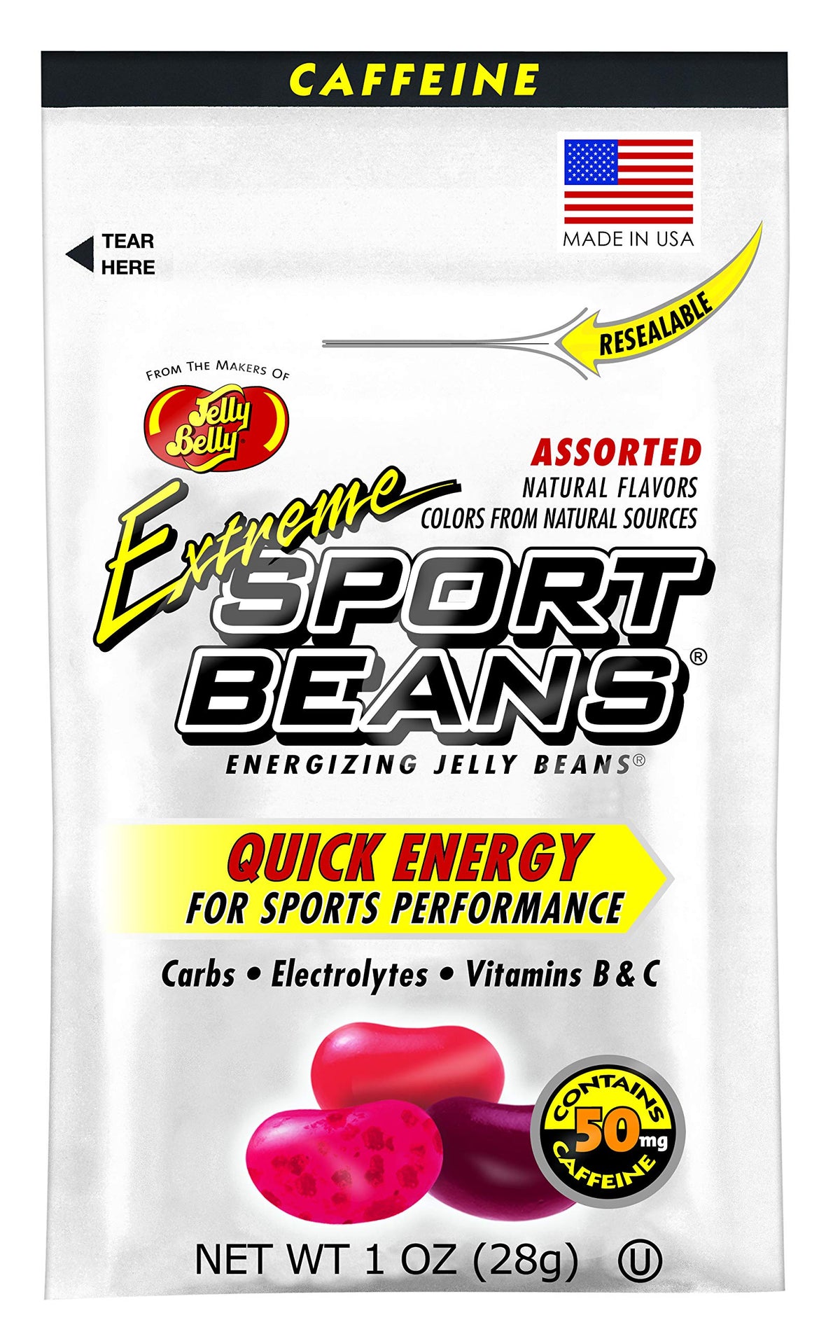 Jelly Belly Extreme Sport Beans caffeine pack for quick energy during workouts