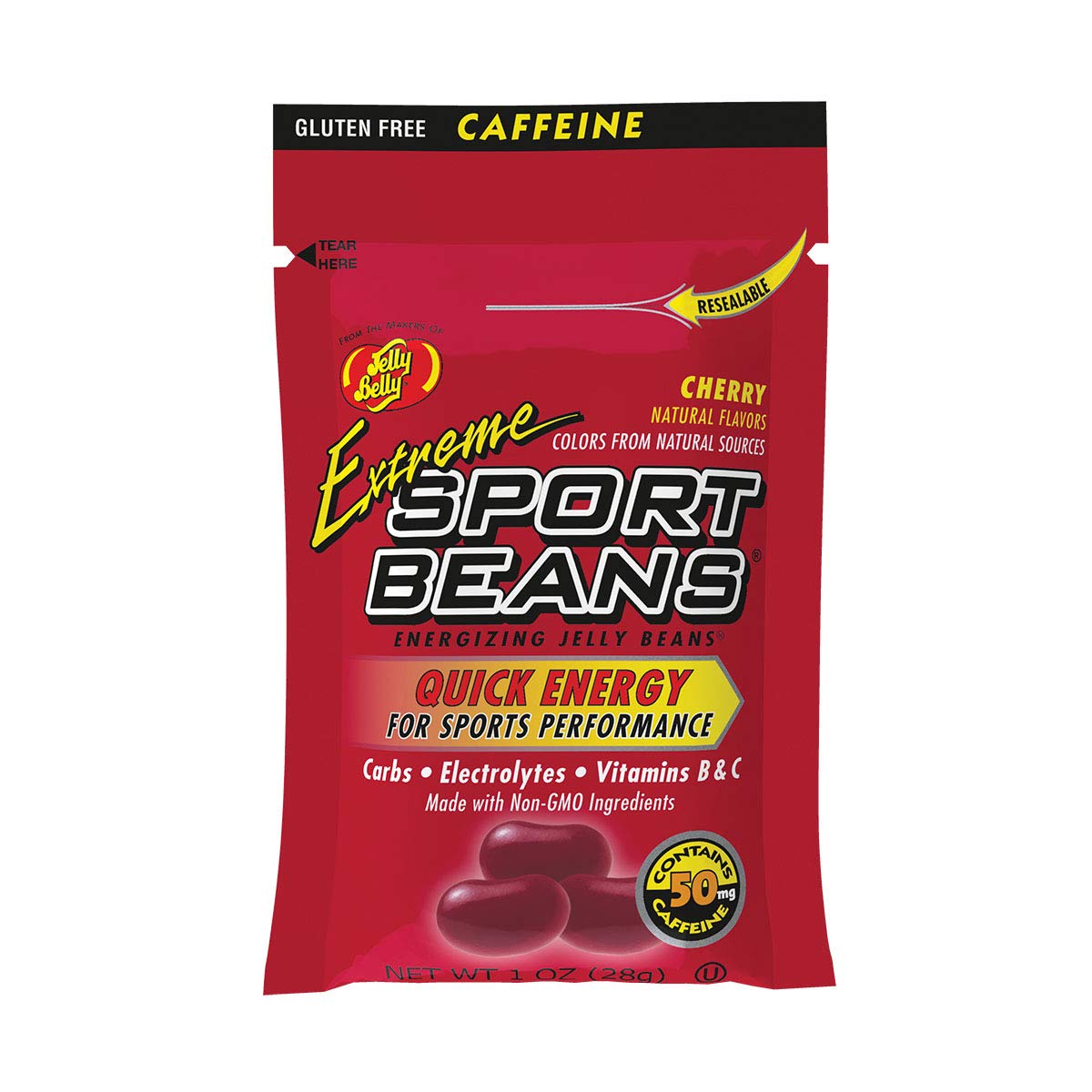 Jelly Belly Extreme Sport Beans cherry 1oz bag for on-the-go workout energy