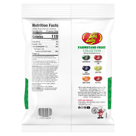 Jelly Belly Farmstand Fruit Mix resealable bag closeup emphasizes freshness and portability.