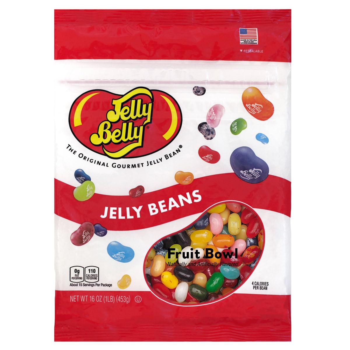Jelly Belly Fruit Bowl bag with colorful beans for snacking