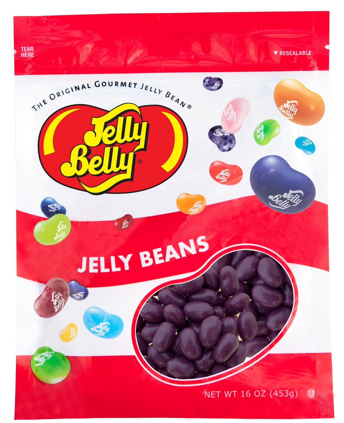 Jelly Belly Grape Crush jelly beans in a 1lb bag for fresh snacking