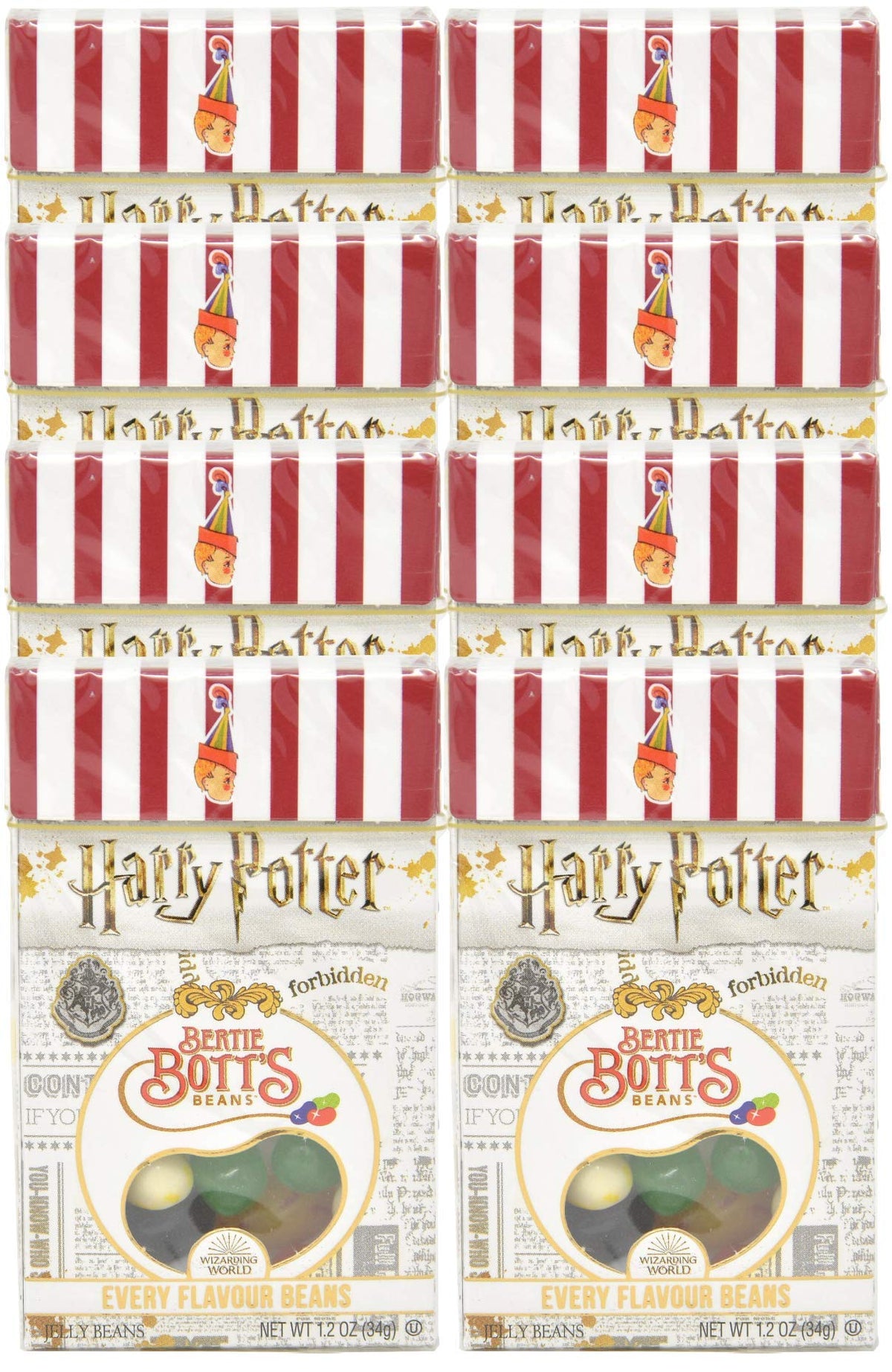 Jelly Belly Bertie Bott's Beans box front, perfect for magical snacking and fan gifting.