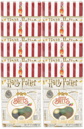Jelly Belly Bertie Bott's Beans box front, perfect for magical snacking and fan gifting.