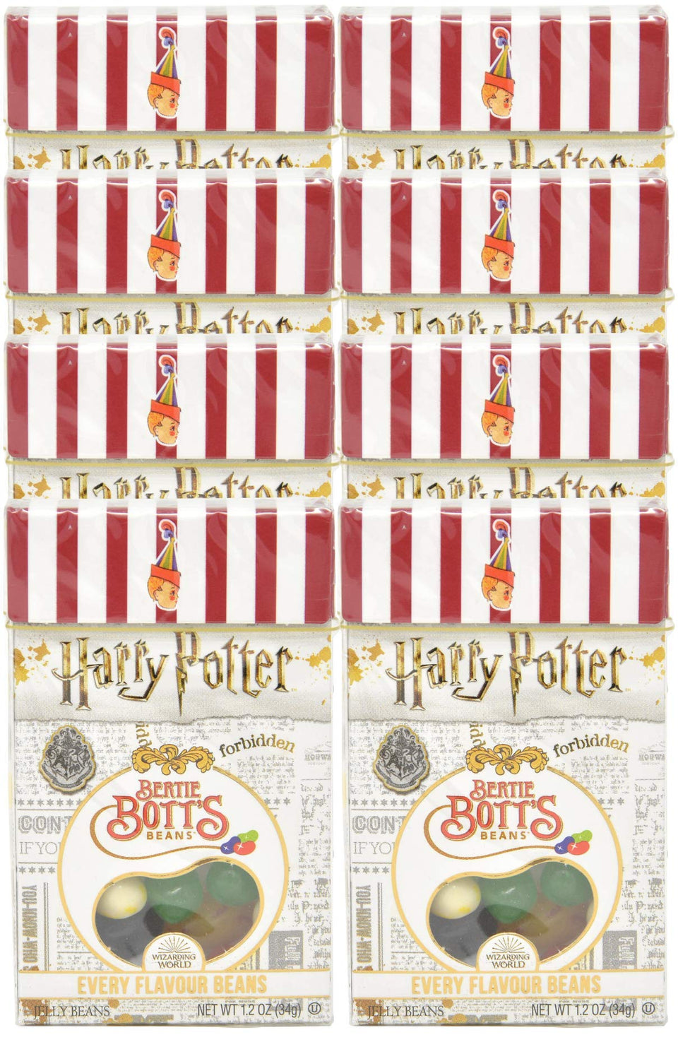Jelly Belly Bertie Bott's Beans box front, perfect for magical snacking and fan gifting.