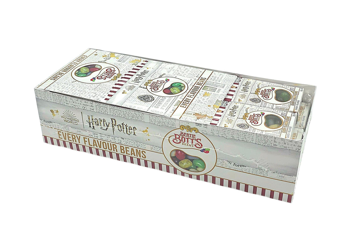 Jelly Belly Harry Potter Bertie Bott's Beans box front shows a colorful mix for playful tasting experiences.