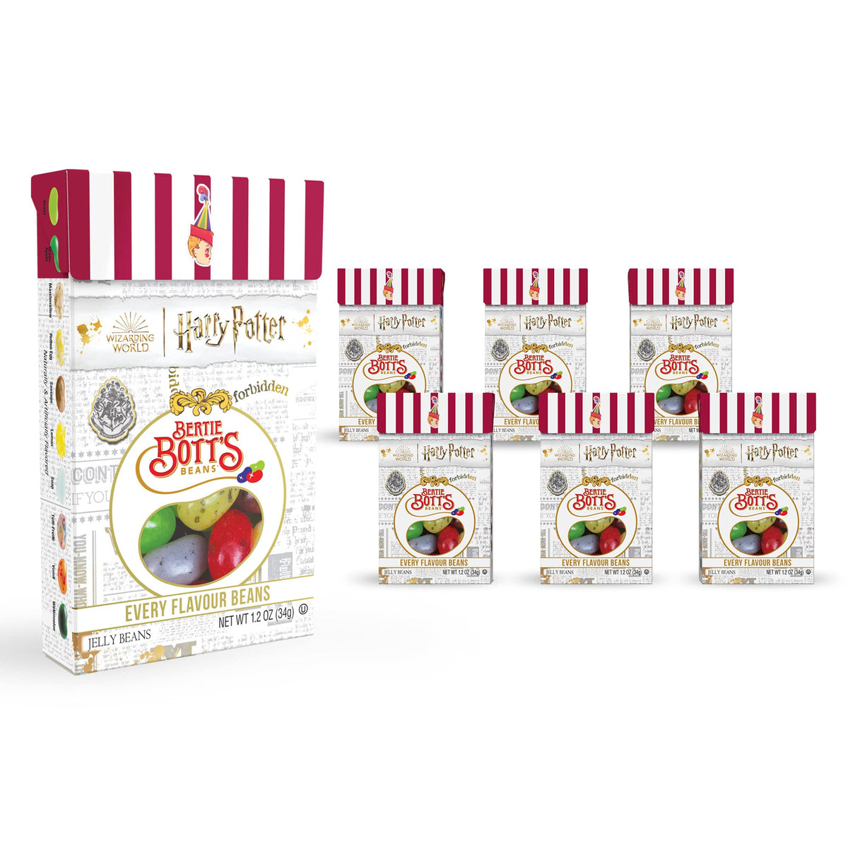 Jelly Belly Bertie Bott's Beans box pack-shot shows a magical snack for fans.