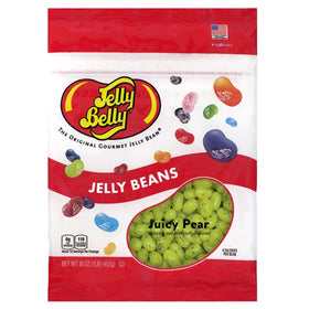 Jelly Belly Juicy Pear jelly beans close-up showing real fruit flavor